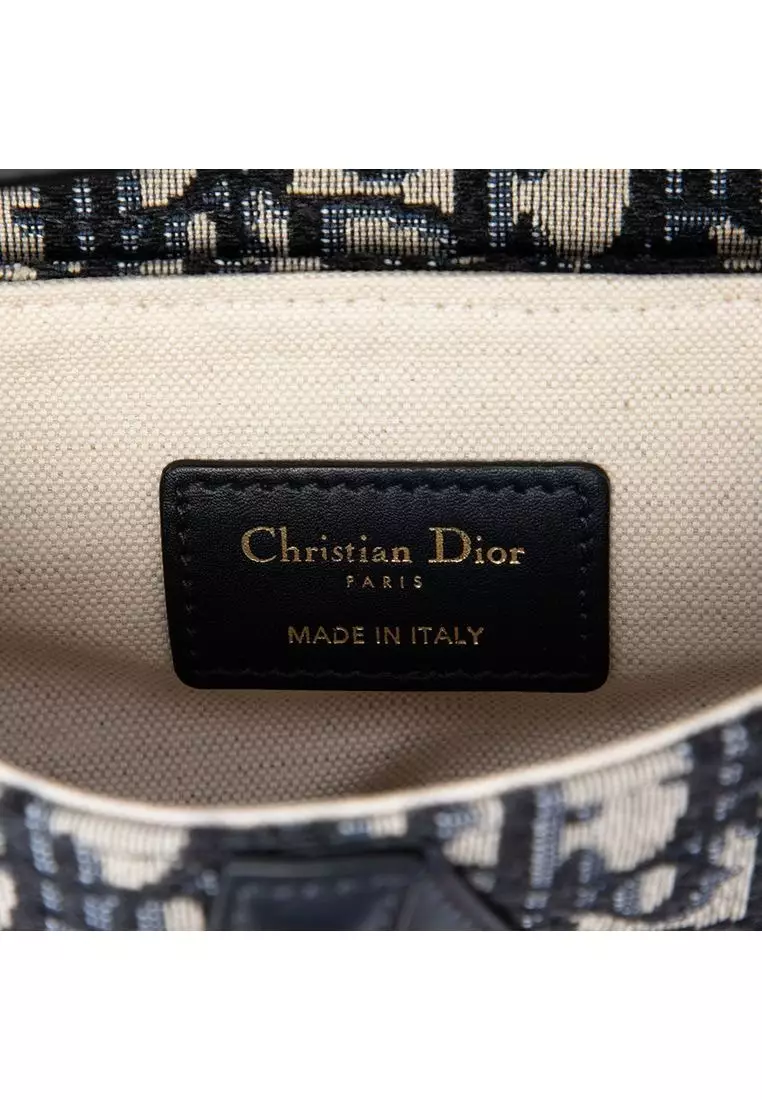 Pre-Loved Dior Mini Oblique Canvas Saddle Bag