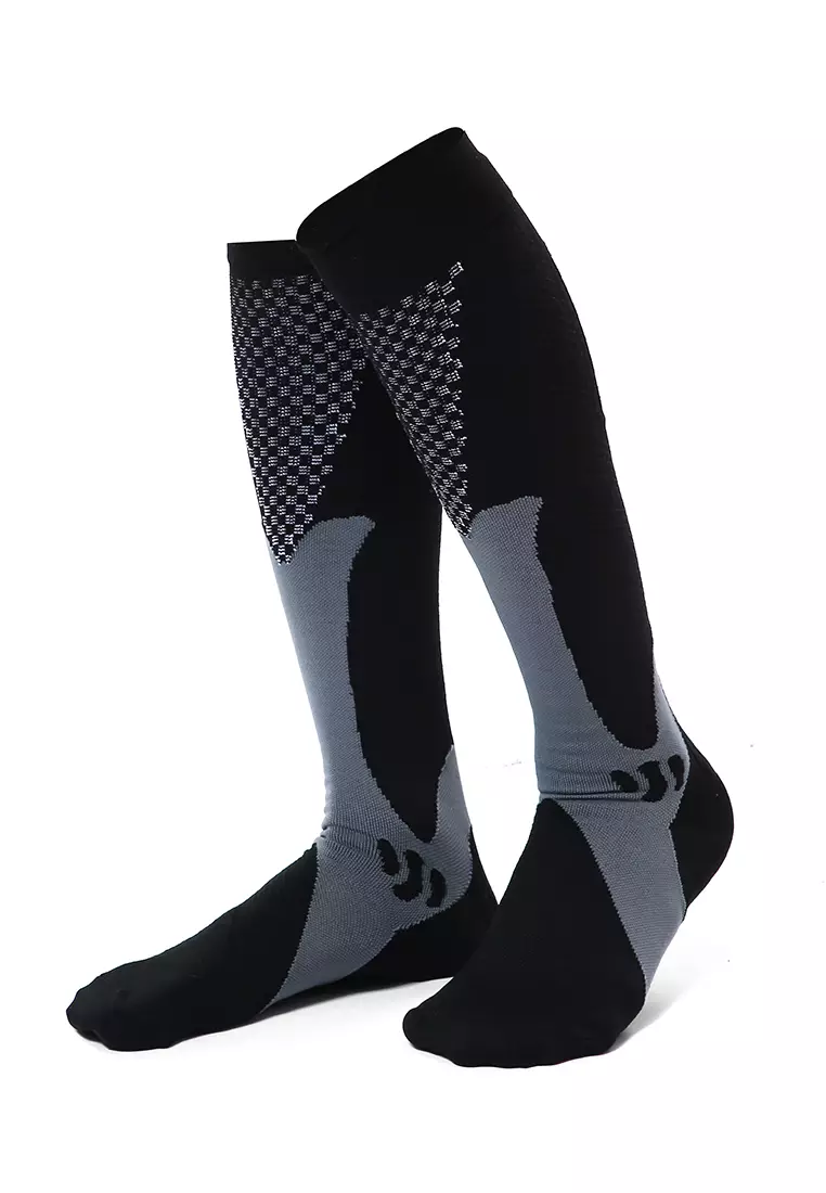 Seish Kaos Kaki Olahraga Sport Compression Socks Material Nylon ORIGINAL - Black