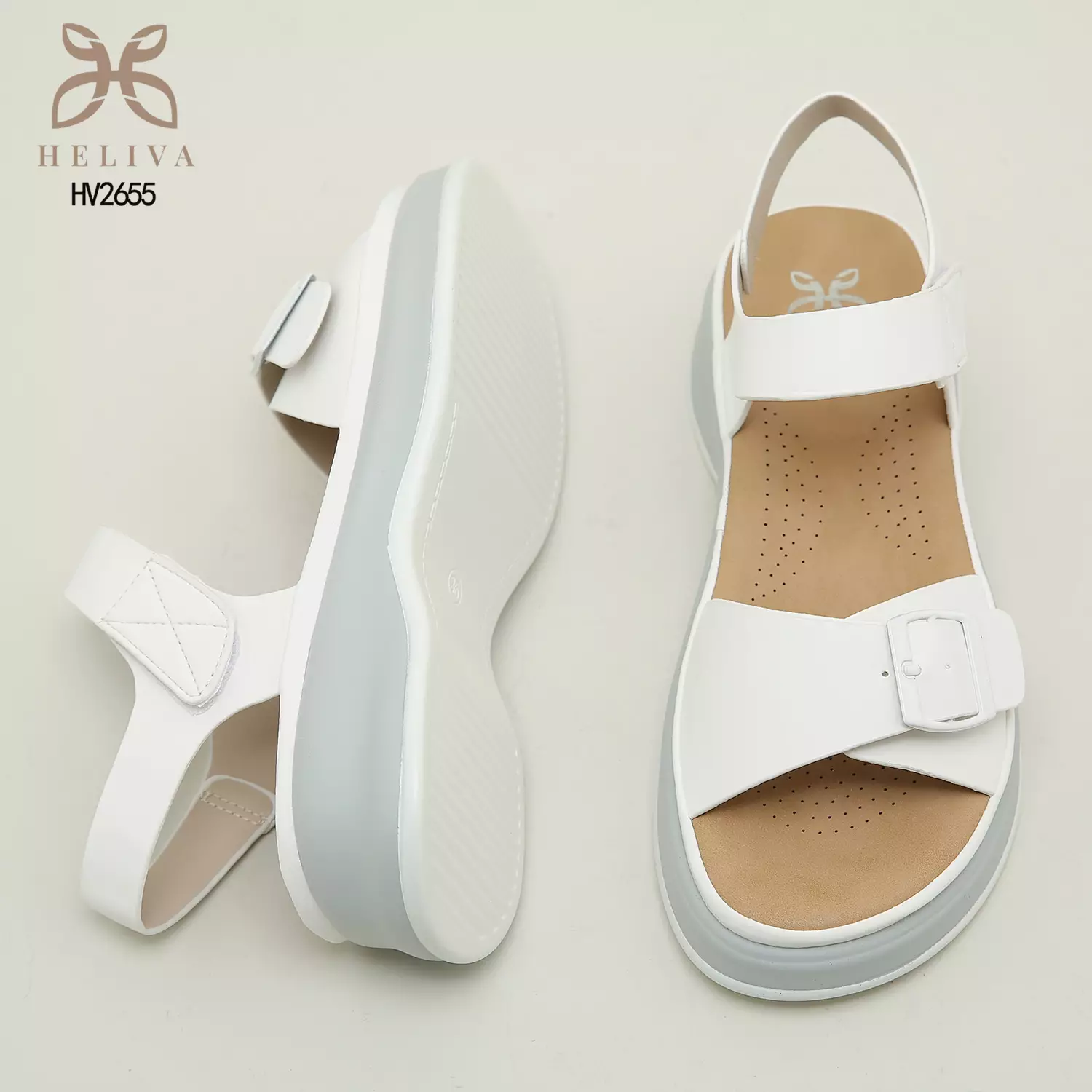 Heliva Vella Sandal Wedges Lady Sling Back Casual Look