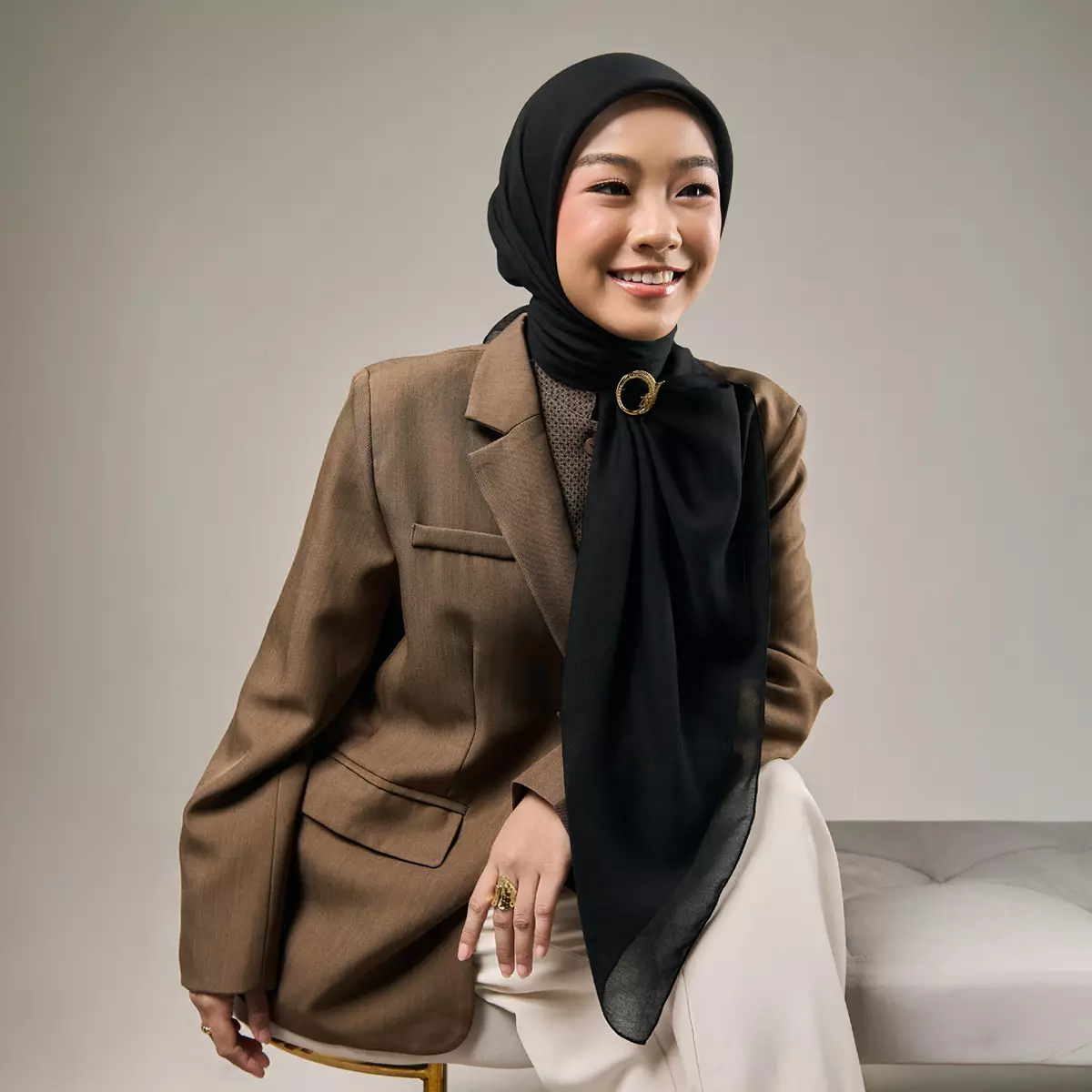 [New Collectio] ZM Zaskia Mecca - Hijab Paris Premium Parissa Ink | Bahan Adem, Fine Stitch, Mudah Dibentuk & Classy