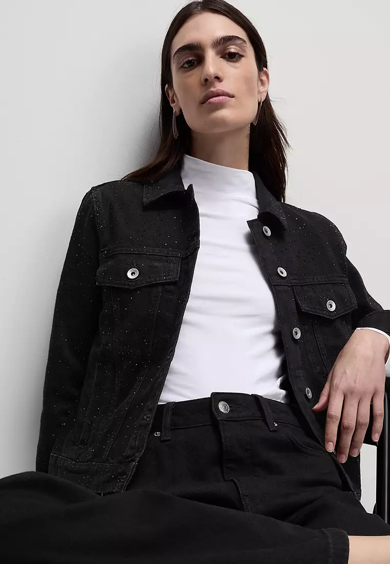 Jual Marks & Spencer Denim Diamante Trucker Jacket Original