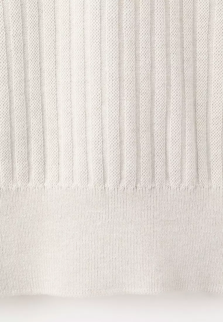 Rib-Knit Cotton-Blend Polo Shirt