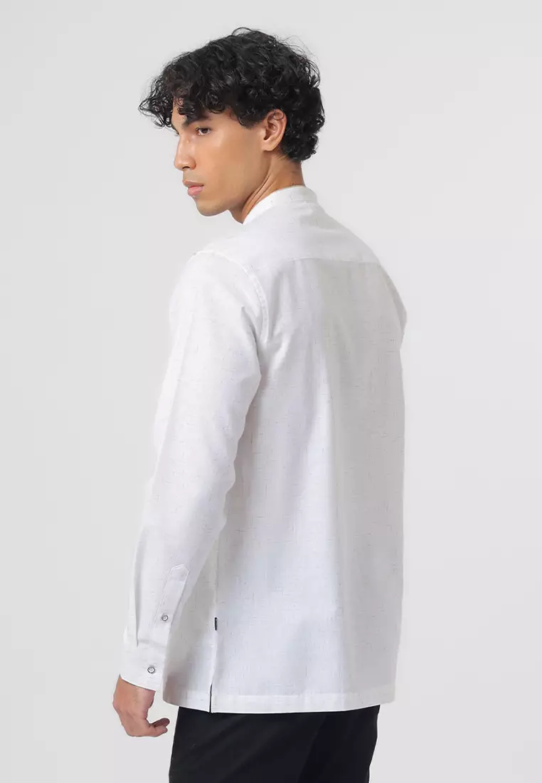 Kemeja Koko Pria Lengan Panjang Baju Muslim Pria ABBAS WHITE