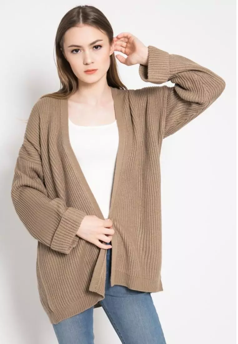 Jual Noir Sur Blanc Equal Cardigan Brown Original 2024 ZALORA