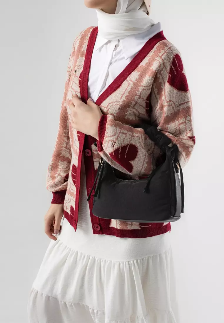 Caffa Mini Hobo Bag - Black