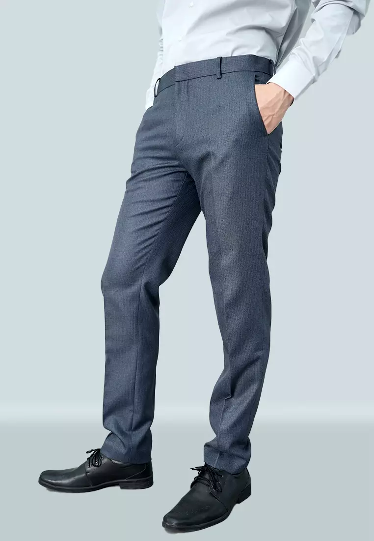 Johnwin - Celana Formal - Celana Pria - Abu - Polyester - Slim Fit - F.998.010.230.C
