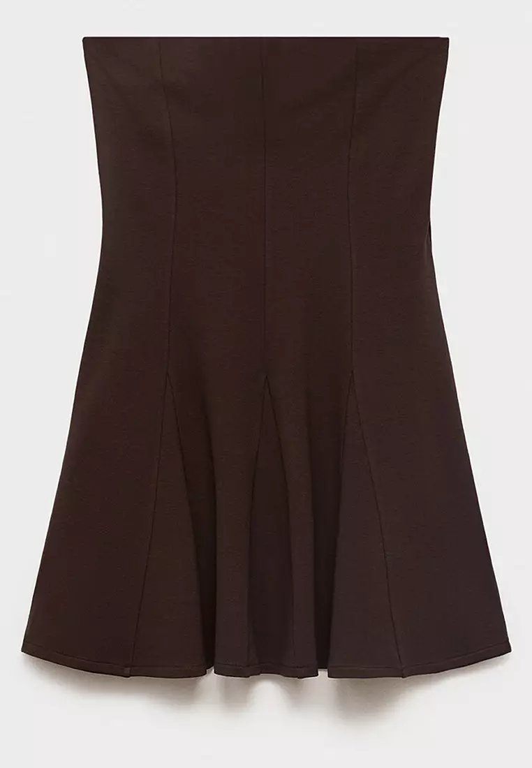 Short Strapless Dress With Pleats