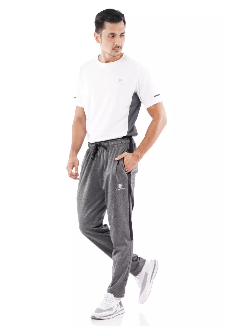 Tiento Celana Training Panjang Olahraga Lari Jogging Running Fitness Gym Casual Sport Grey Extra Lite Pria