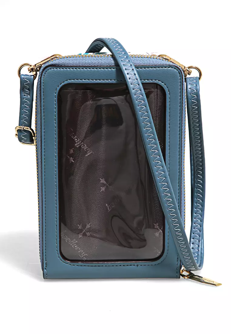 Sling Bag Tas Selempang Wanita Flower Motive Many Pocket Material Leather ORIGINAL