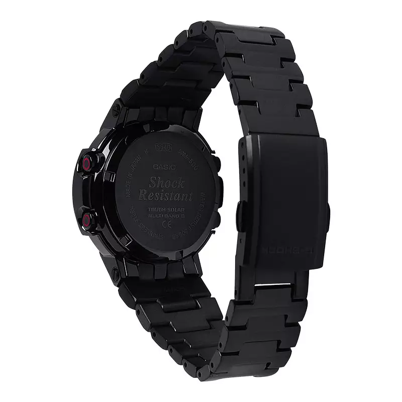 Jam Tangan Pria Casio G-Shock AWM-500-1ADR Full Metal Tough Solar Digital Analog Dial Black Stainless Steel Band