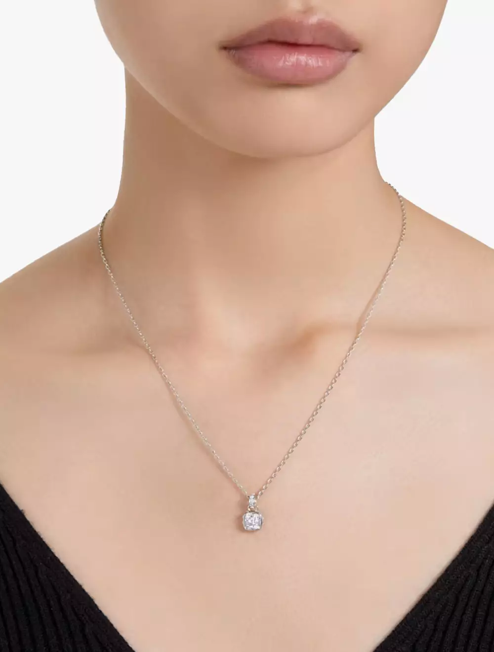 Jual Swarovski Birthstone Pendant, Square Cut, April, White, Rhodium ...