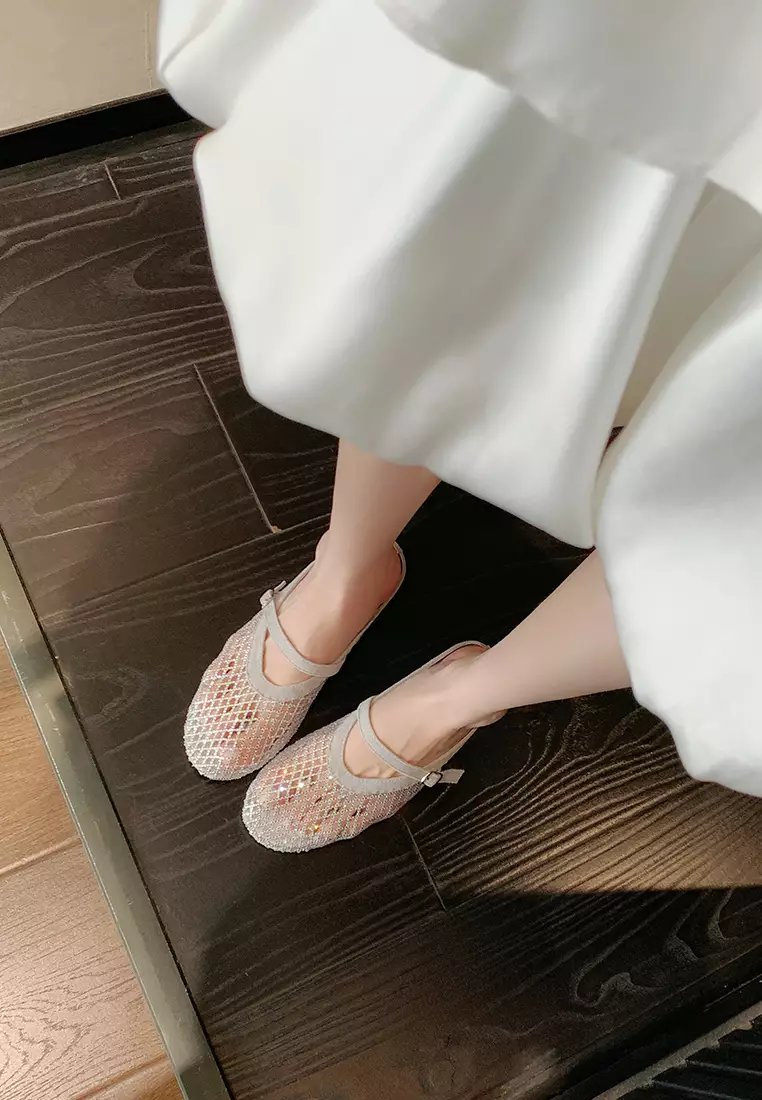 Mesh Hollow Strap Slip-Ons WW3368-2
