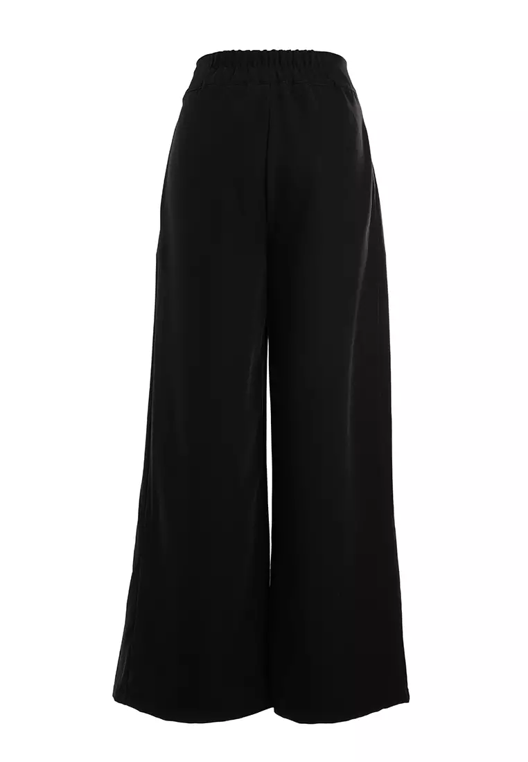 High Waist Wide Leg Trousers in Black