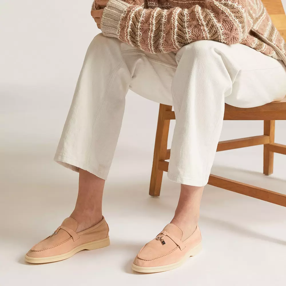 Summer Charms Walk Loafers Suede Pink Sand Shw
