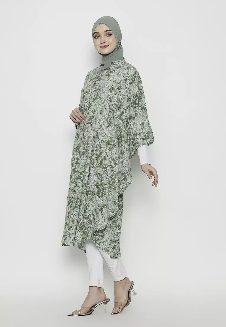 Urban Exchange Misha Kaftan Green - Gamis Kaftan Rayon
