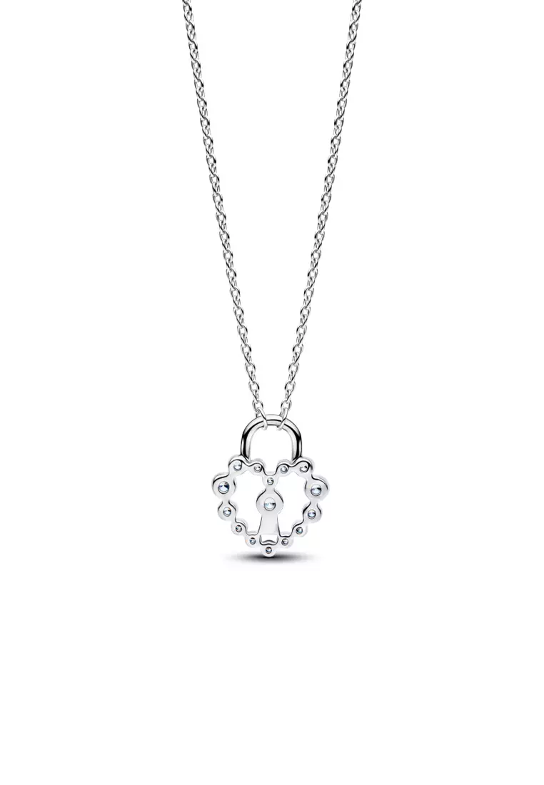 Pandora Sparkling Heart Padlock Pendant Necklace (50cm)