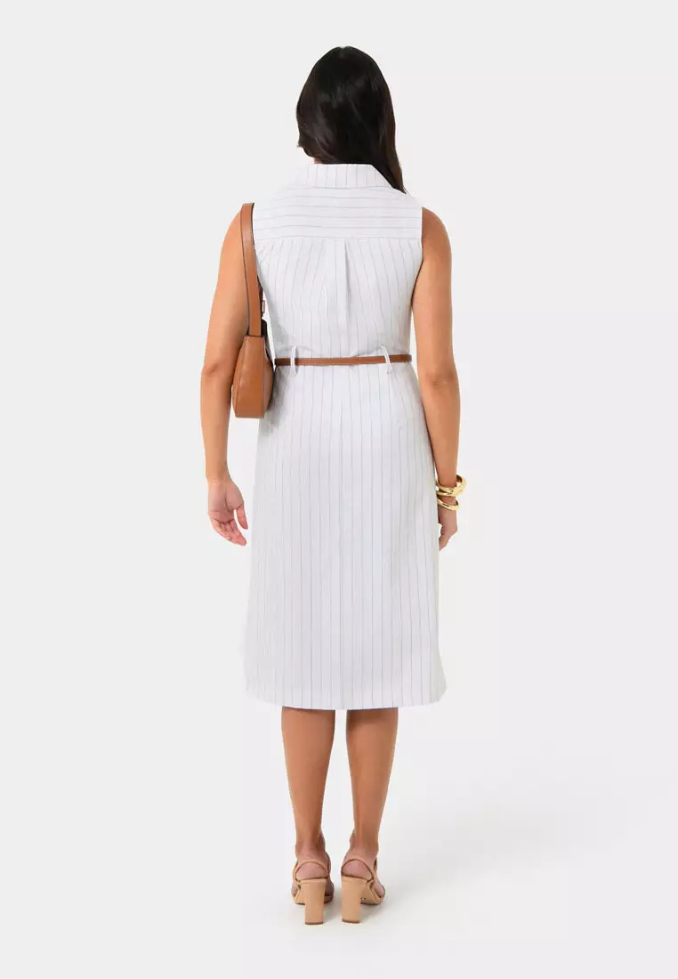 Ria Stripe Cotton Blend Dress