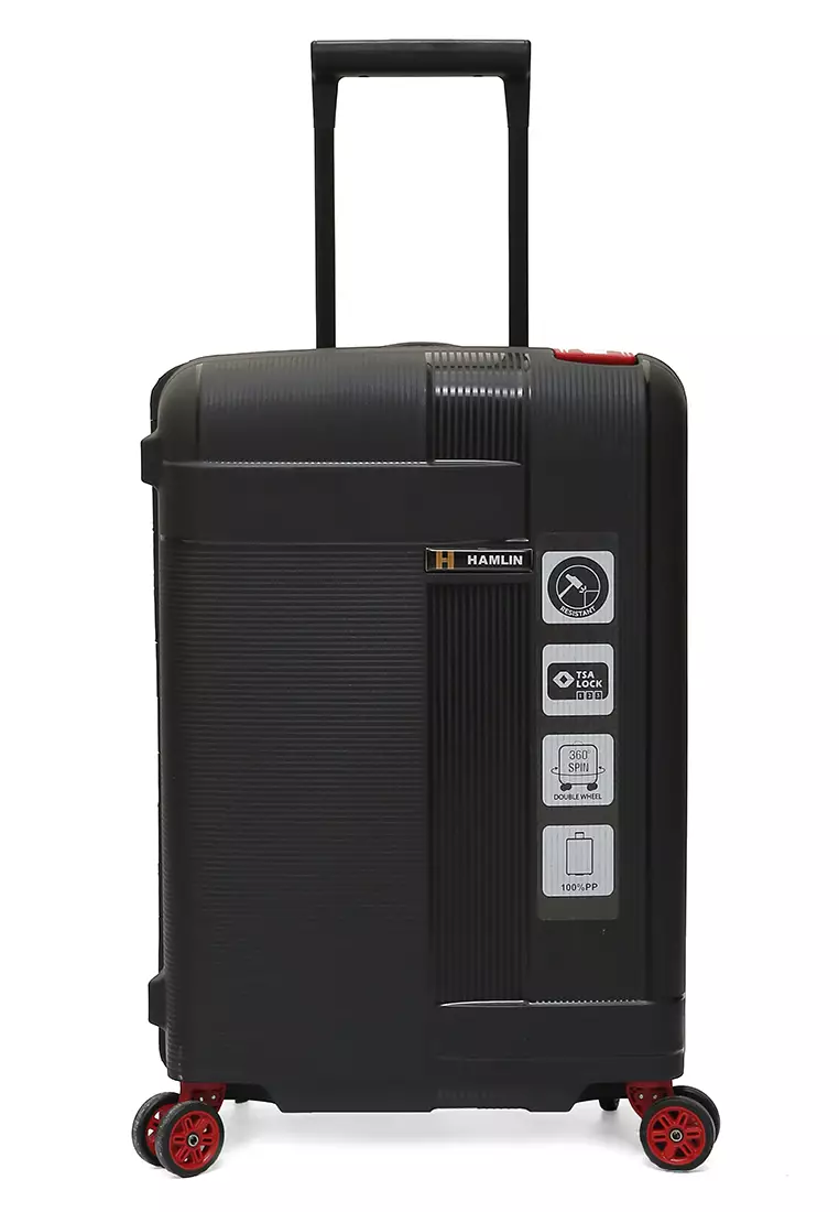 Carlton Tas Koper Unisex Size 20 Inch Suitcase Classic TSA Lock System Material Polycarbonate ORIGINAL - Black