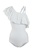 A-IN GIRLS white Sexy Lotus Shoulder One-Piece Swimsuit 5BFF4US344D00FGS_4