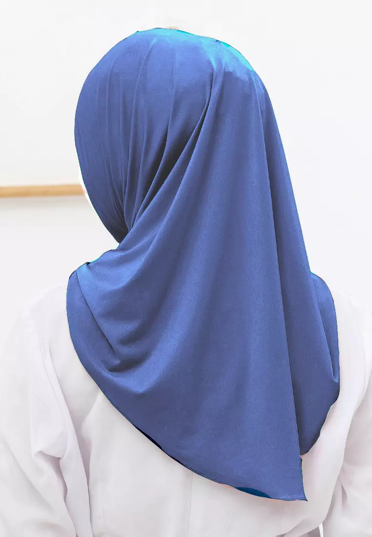 Jilbab Wanita Instan Curve Hijab Denim Blue