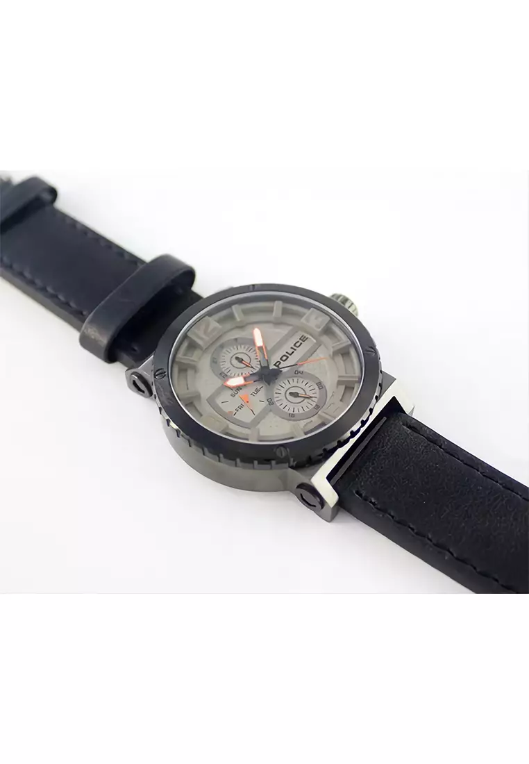 Police - Jam Tangan Pria - Black - Leather Strap - PL 14748 JSUB-61