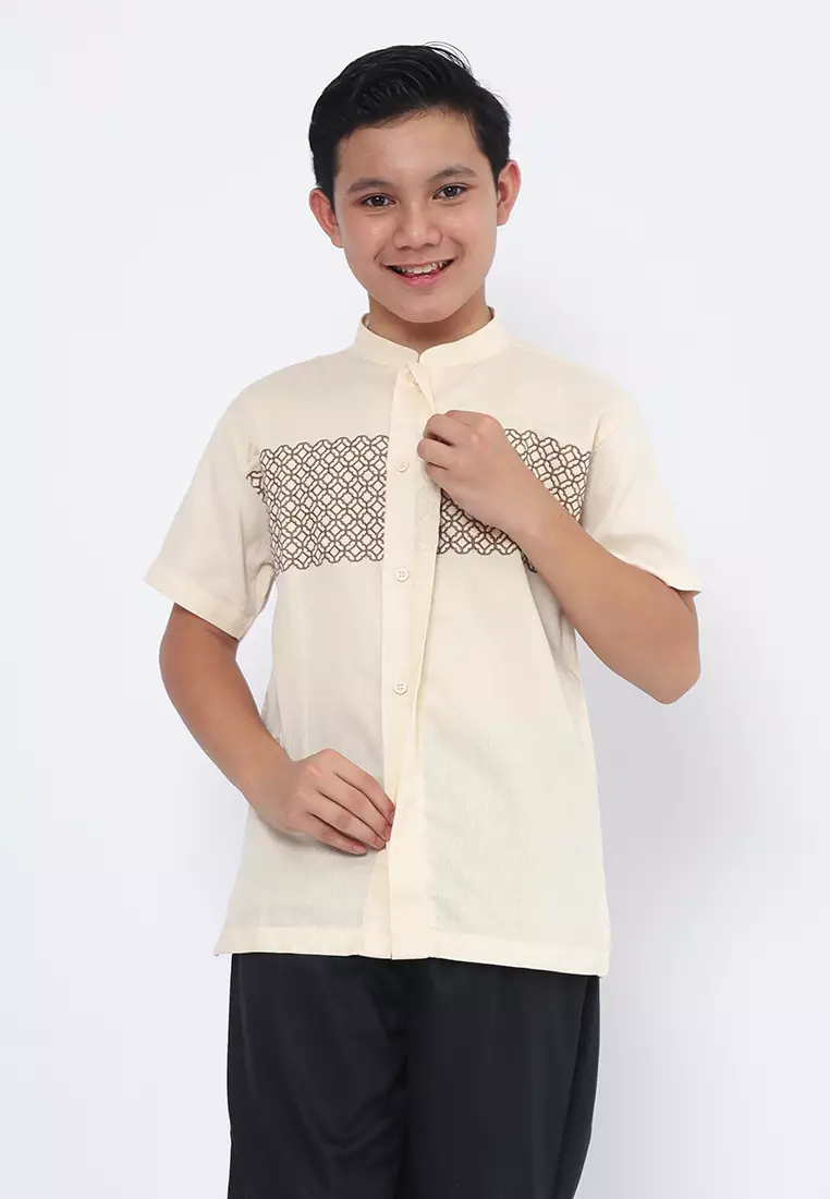 Kids Baju Koko Set Anak Laki Oriental Cream - MODERN