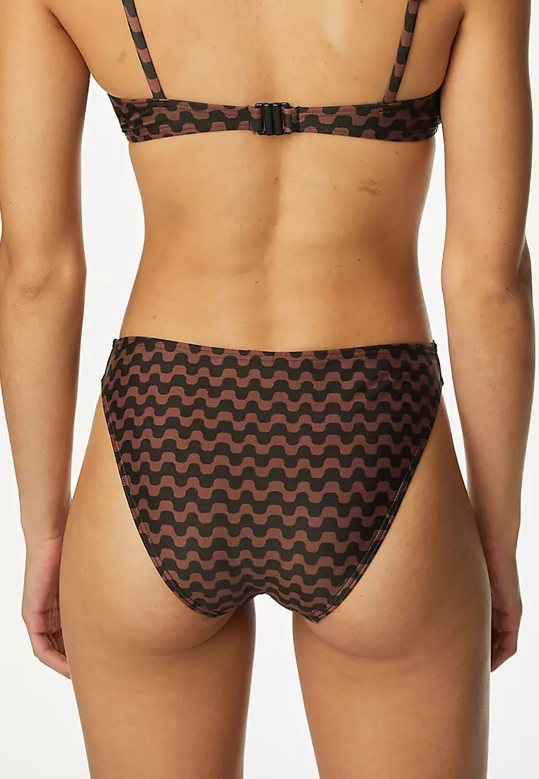 Printed High Leg Bikini Bottom