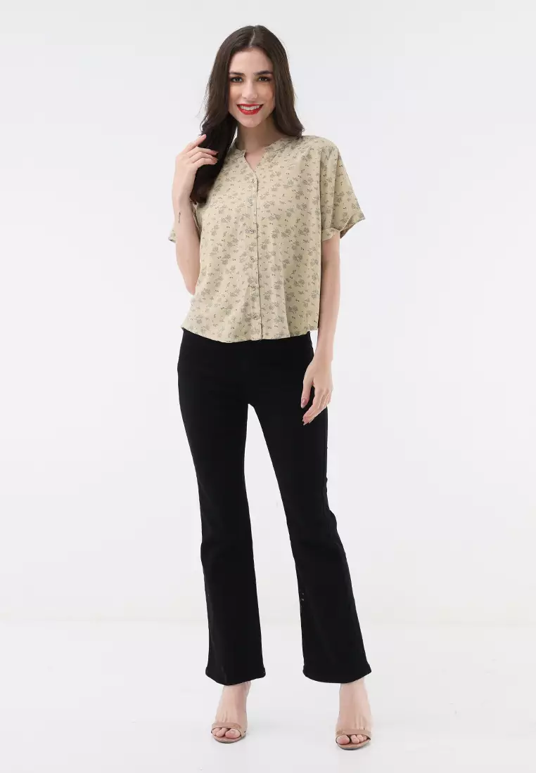 Short Slvs Chinese Collar Blouse