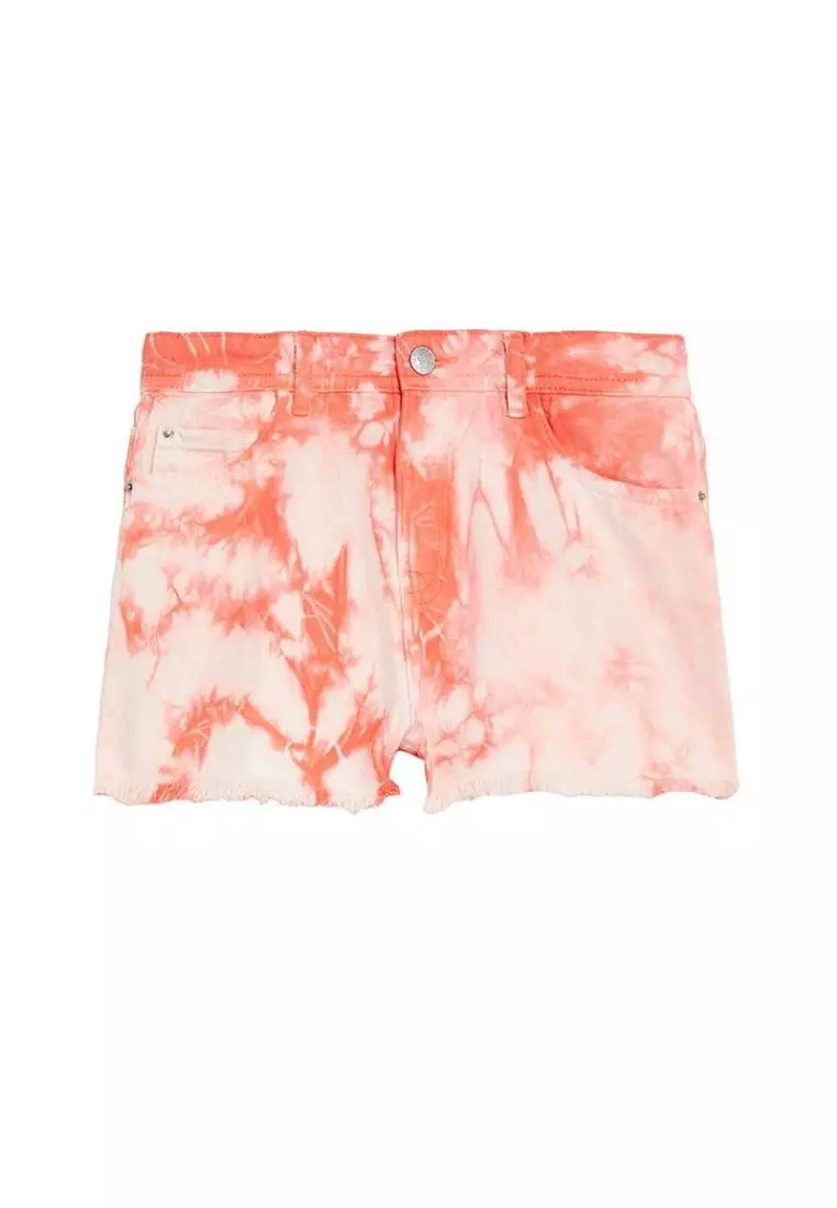 tie dye jean shorts