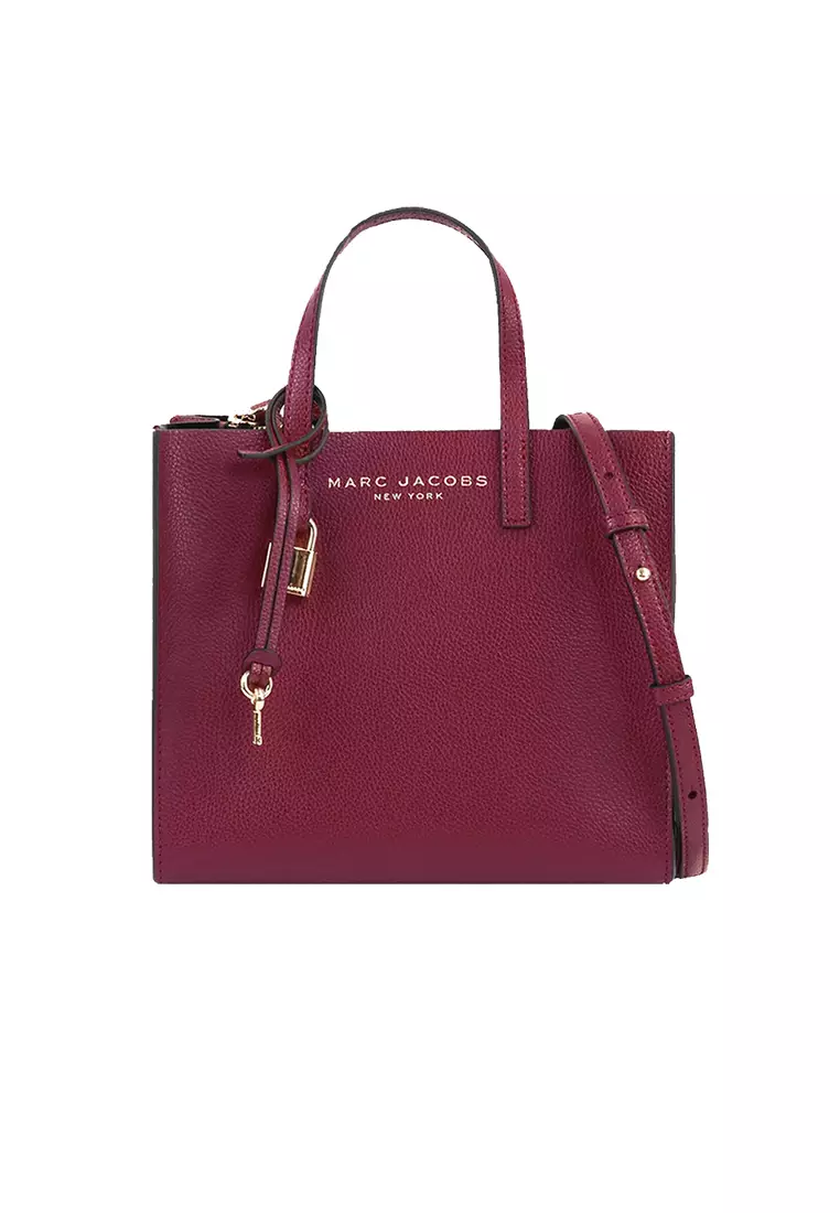 Marc Jacobs Marc Jacobs Mini Grind Coated Leather Tote Pomegranate ...