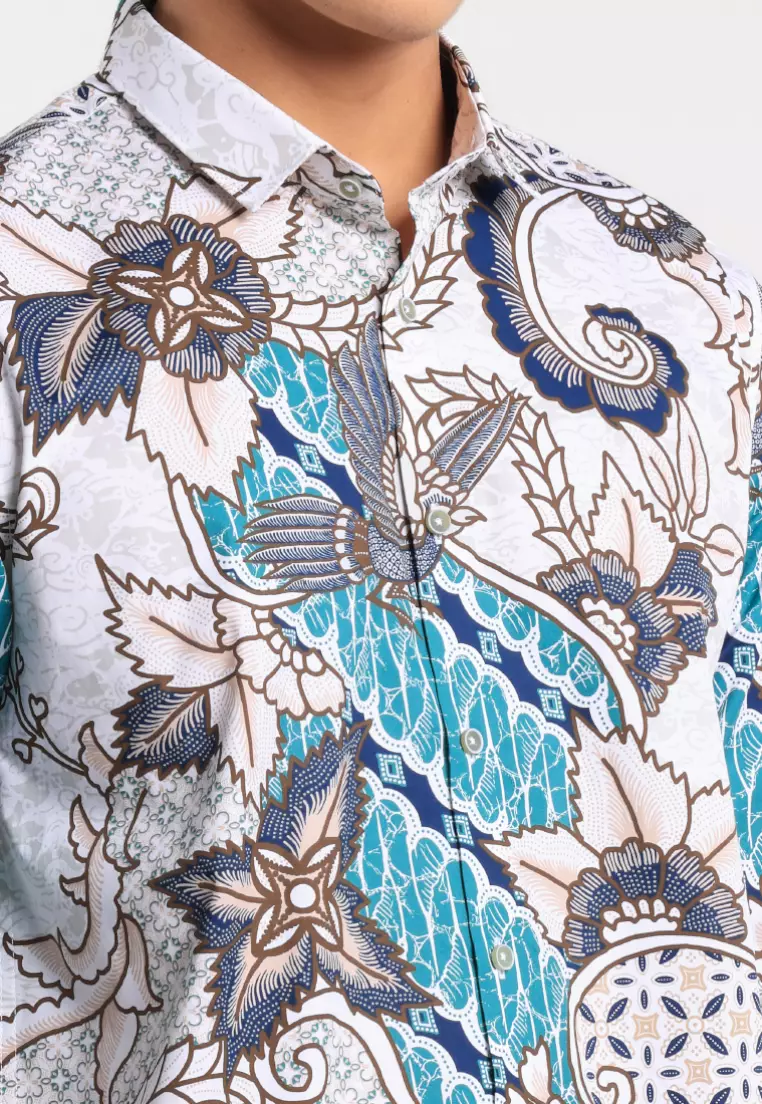 MOC - Kemeja Batik Pria Lengan Panjang Suphanburi - Beige