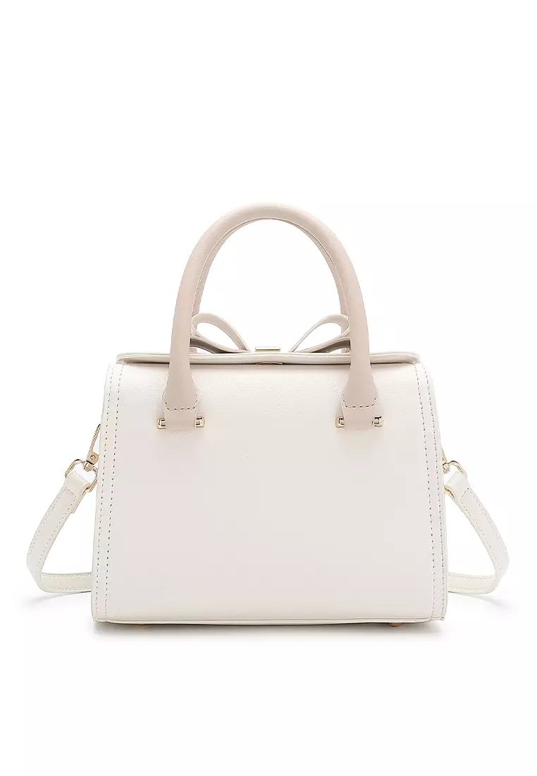 Logo Top Handle Bag / Sling Bag / Crossbody Bag - White