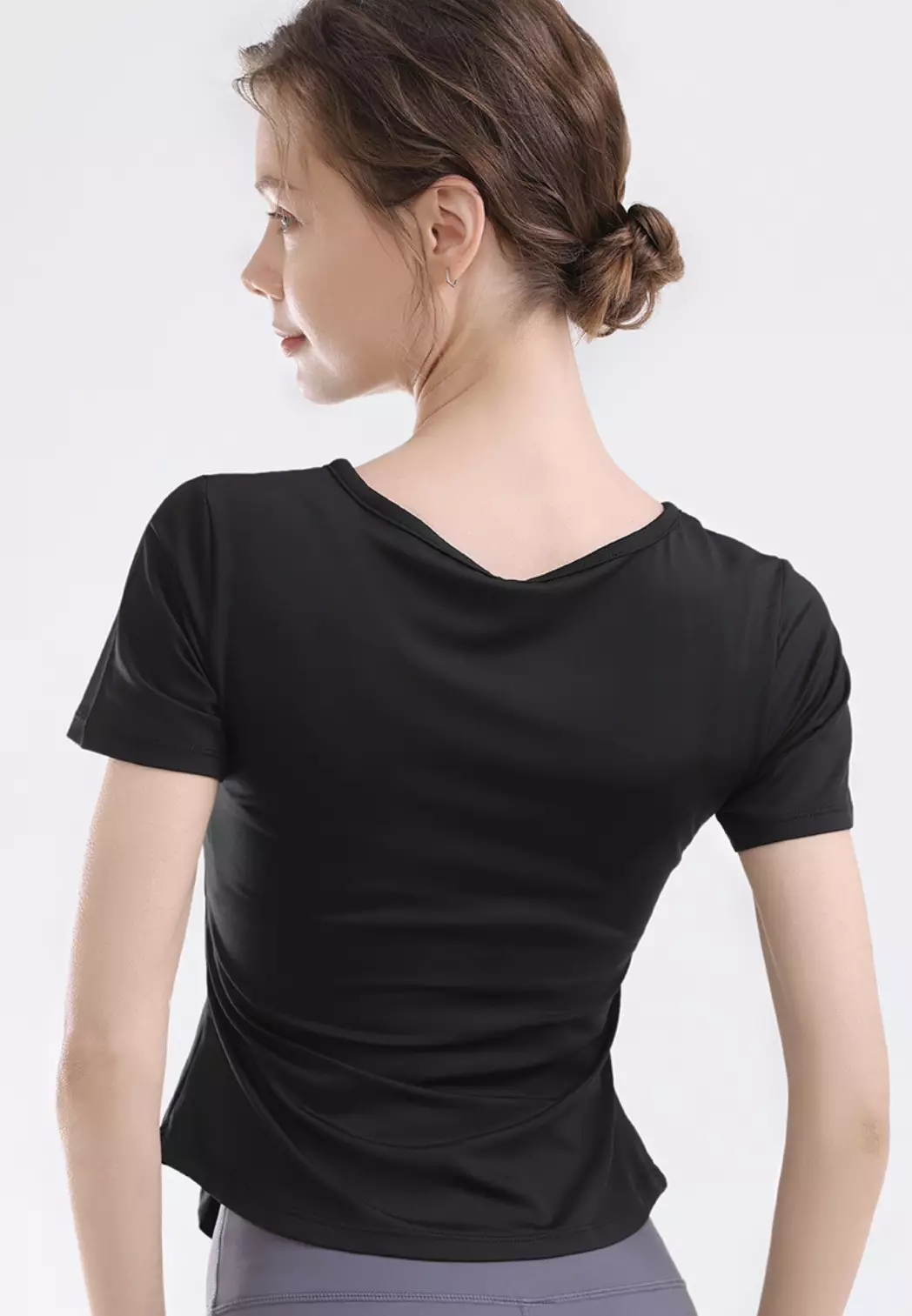 Aeries Top Sport Shirt – Breathable & Stretchable Workout Tee Women V-Neck Short Sleeve Workout Gym Fitness