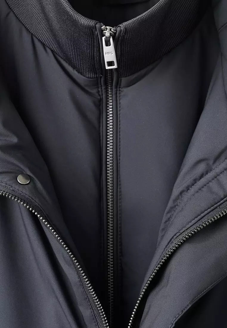 Detachable Water-Repellent Padded Parka Jacket