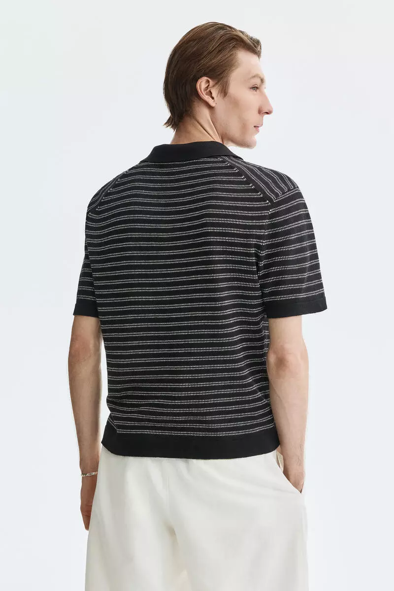 Regular Fit Linen-blend polo shirt