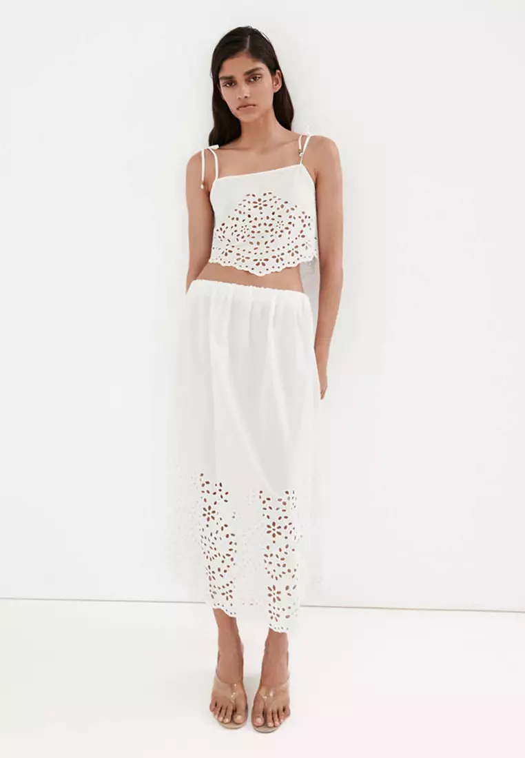 Midi Skirt With Embroidered Details