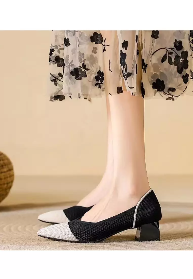 4CM Pointy Hollowed Flyknit Pumps XSN6818