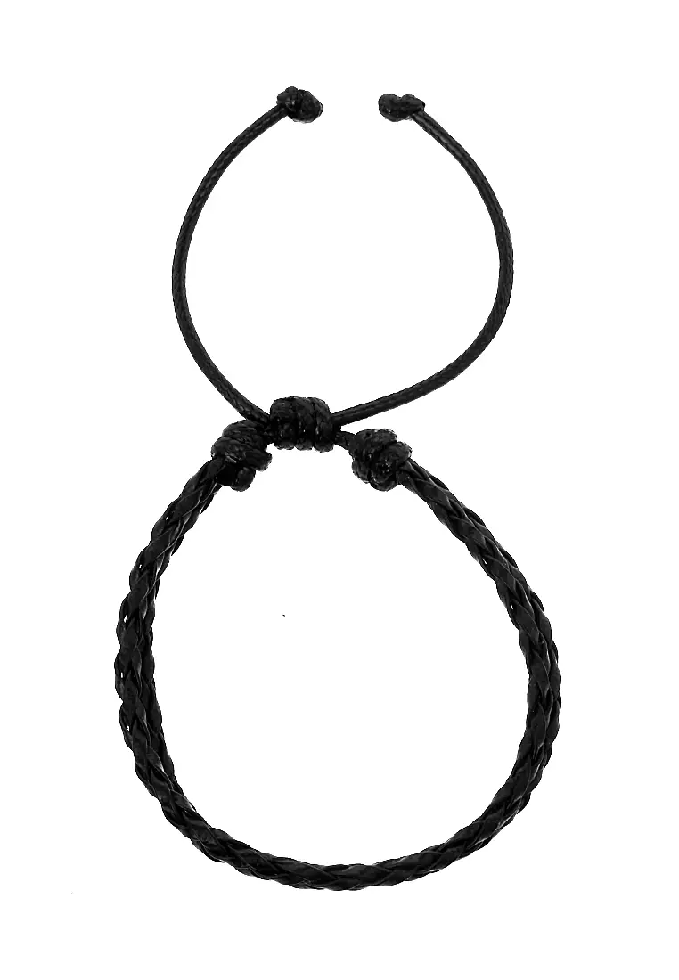 Omrish Bracelet Gelang Men's Motif Leaf One Set Material Paracord ORIGINAL - Black