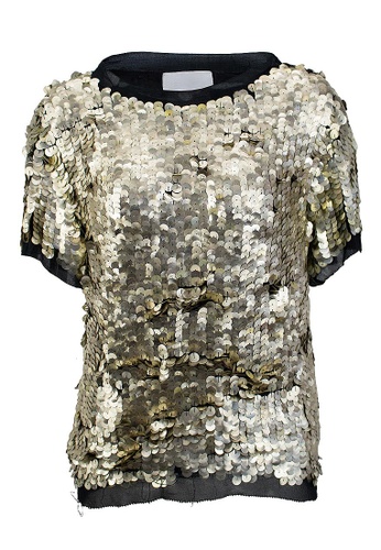 3.1 phillip lim gold PRE-LOVED 3.1 PHILLIP LIM LOOSE FIT ALL OVER GOLD SEQUIN T-SHIRT 46C2CAA830405FGS_1