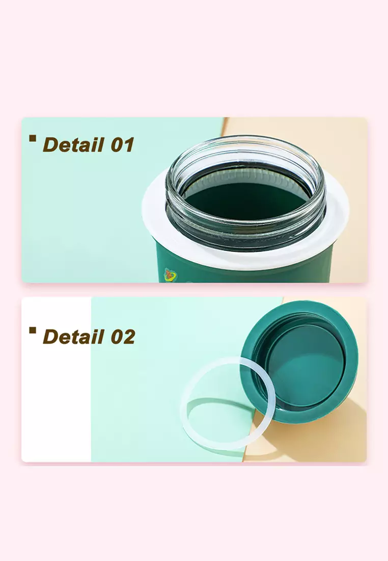 Wakakids Botol Minum Kaca Anak Food Grade Minimalis 350ml Motif Astronot Crown Venrz Ungu