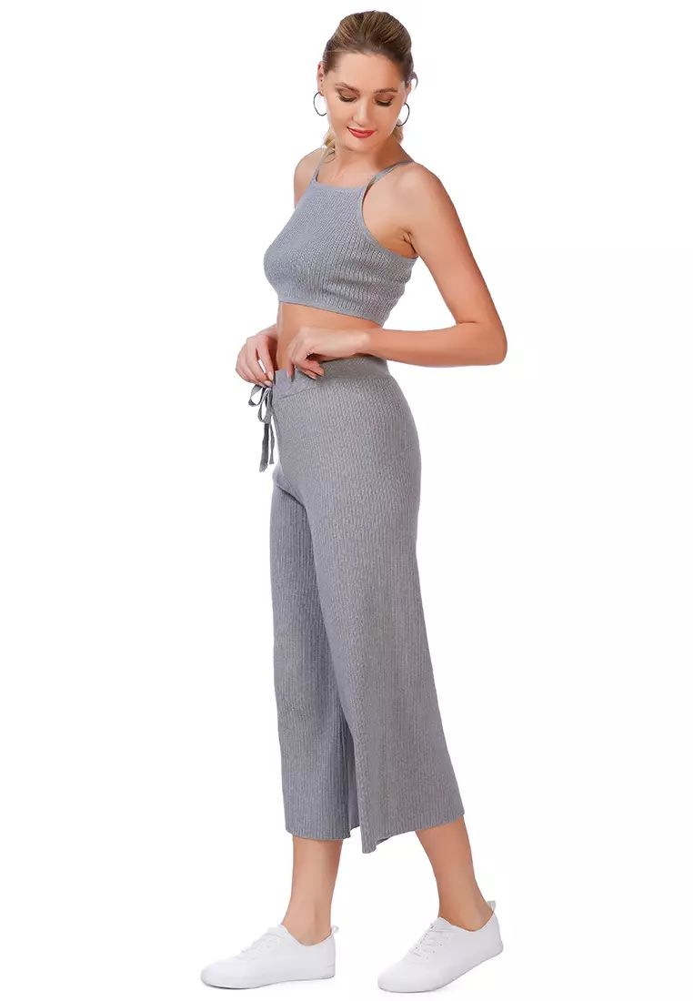 Cropped Camisole Bralette in Grey