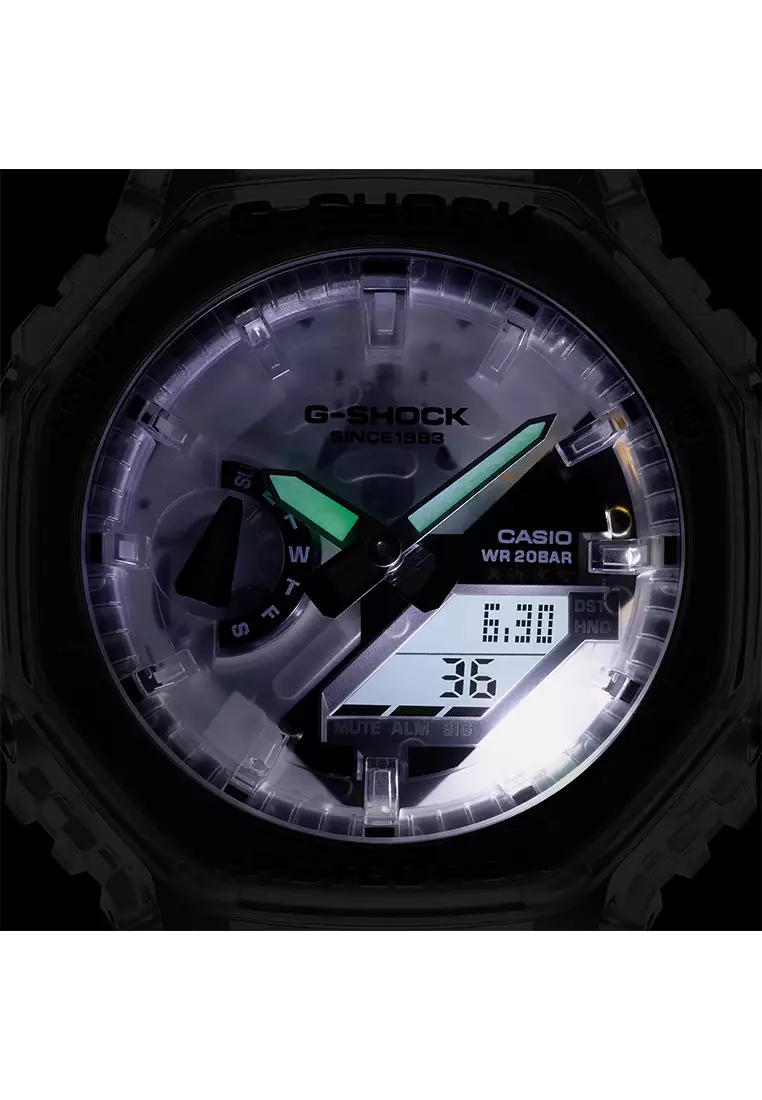 Jam Tangan Analog Digital Pria G-Shock 40th Anniversary Clear Remix GA-2140RX-7A Resin Band