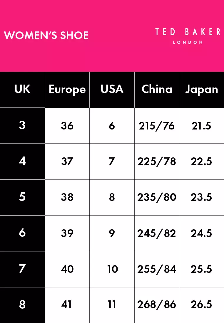 Ted baker shoes size chart store