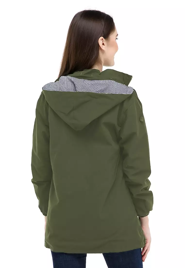 Hardwin Jacket Outer Wanita Adventure Casual Longsleeve Material Baby Canvas ORIGINAL - Green