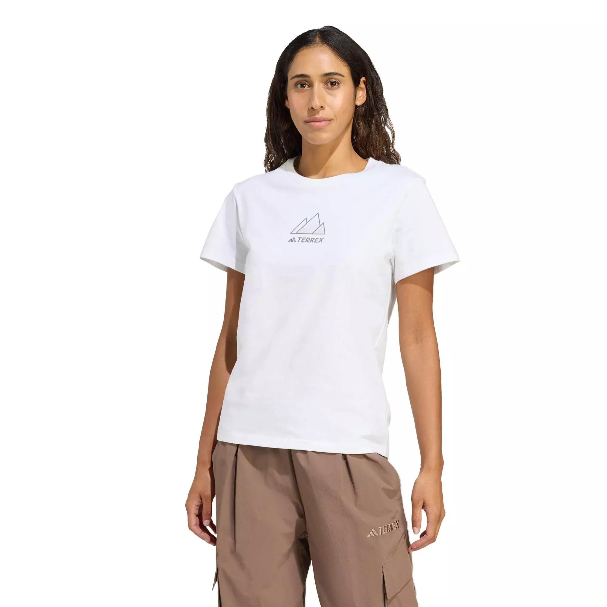 Hiking Terrex Outdoor Athlete Graphic Tee Women White JM6365