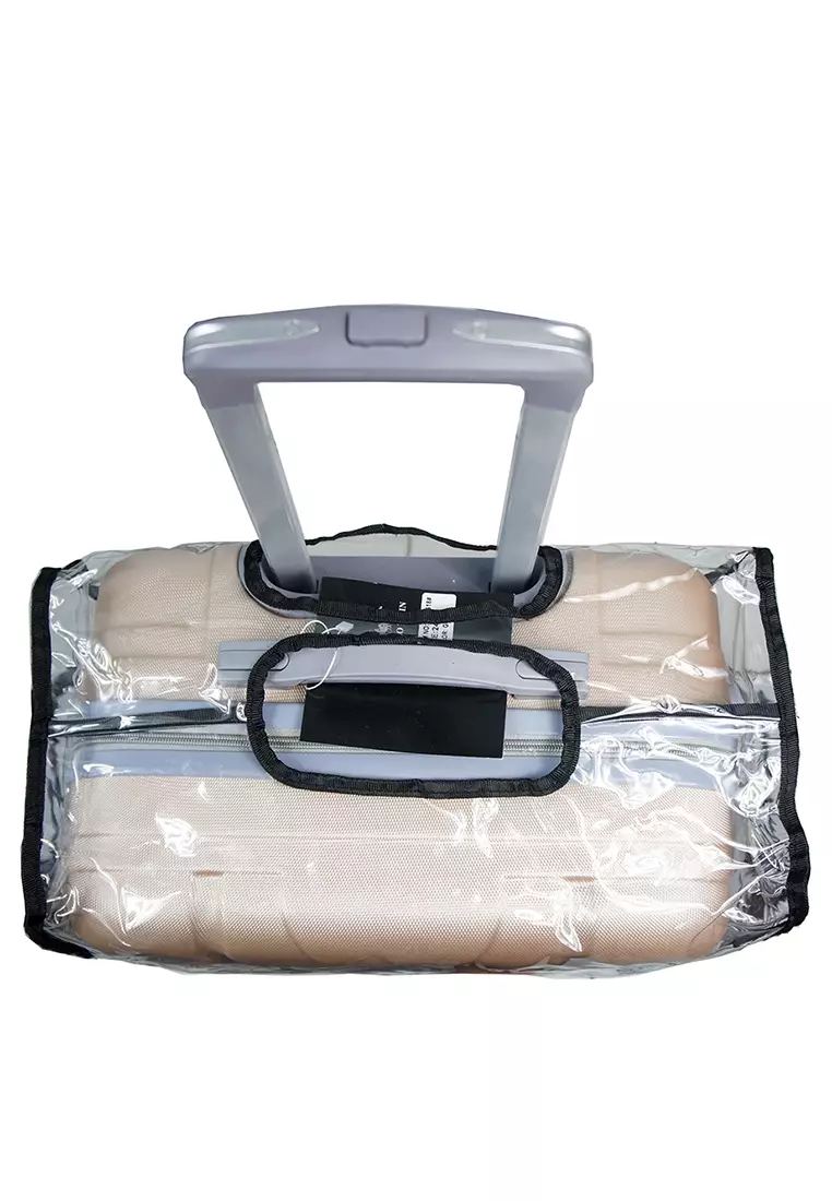 Sarung Koper - Luggage Cover Polos Travel Time SM01 Ukuran M untuk Koper 24-25 inch - transparan