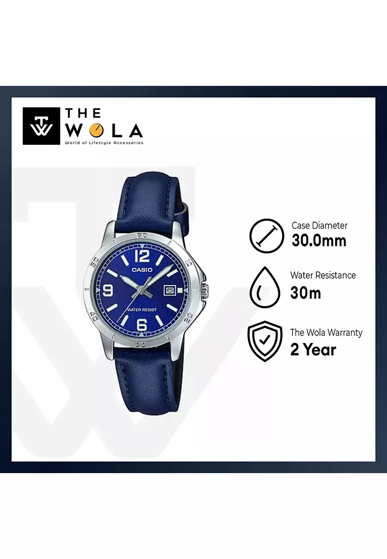 Women's Analog Watch LTP-V004L-2B Blue Leather Watch