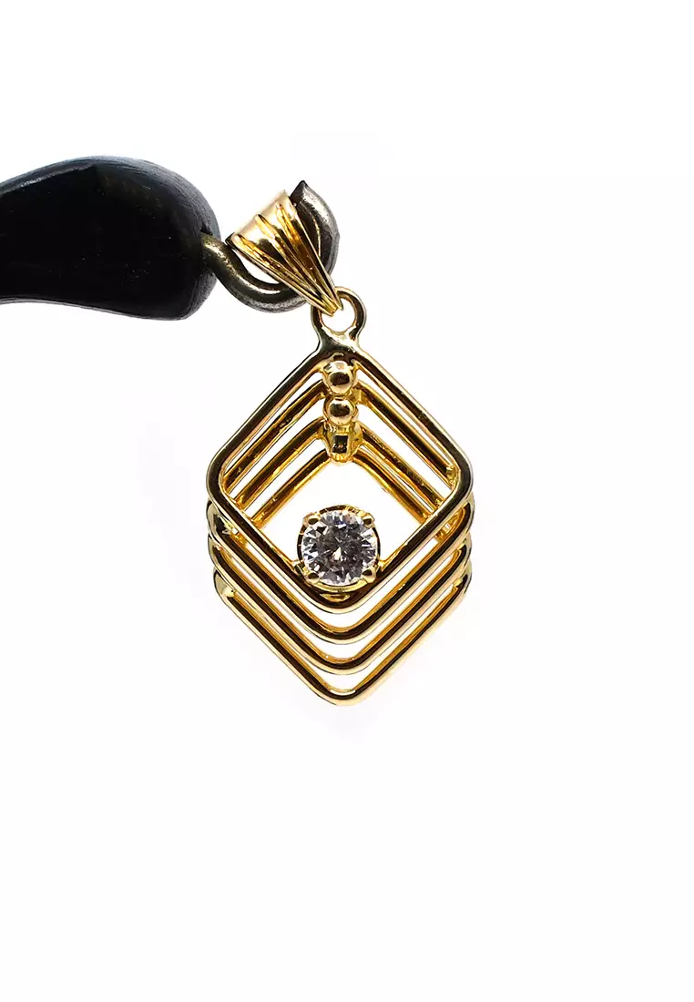 14K Locally Made Yellow Gold Pendant with Diamonds