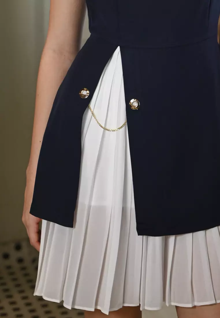 Pleated Work Dress