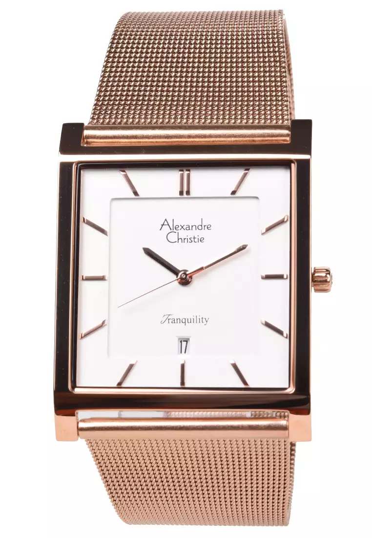 Alexandre Christie - Jam Tangan Pria - Rosegold - Stainless Steel Bracelet - 8629MDBRGSL